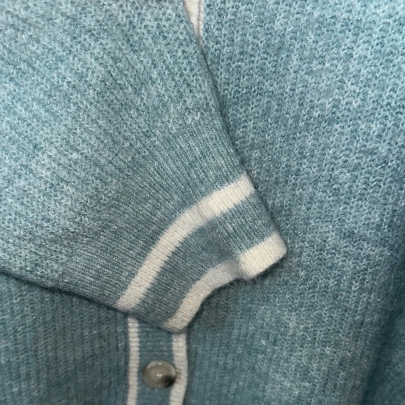 a new day Sky Blue V-Neck Cardigan with White Accents - Picture 4 of 5